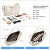 image:imageBOSTANTEN Shoulder Bag for Women Pebbled Vegan Leather Purses Soft Hobo Handbag Supple Bag for Travel WorkBeige