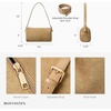 image:imageBOSTANTEN Shoulder Bag for Women Suede Leather Handbags Crossbody Purse Vintage Barrel Bag with 2 Adjustable StrapBeige