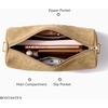 image:imageBOSTANTEN Shoulder Bag for Women Suede Leather Handbags Crossbody Purse Vintage Barrel Bag with 2 Adjustable StrapBeige