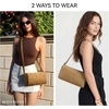 image:imageBOSTANTEN Shoulder Bag for Women Suede Leather Handbags Crossbody Purse Vintage Barrel Bag with 2 Adjustable StrapBeige