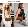 image:imageBOSTANTEN Shoulder Bag for Women Suede Leather Handbags Crossbody Purse Vintage Barrel Bag with 2 Adjustable StrapBrown