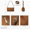 image:imageBOSTANTEN Shoulder Bag for Women Suede Leather Handbags Crossbody Purse Vintage Barrel Bag with 2 Adjustable StrapBrown