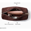 image:imageBOSTANTEN Shoulder Bag for Women Suede Leather Handbags Crossbody Purse Vintage Barrel Bag with 2 Adjustable StrapCoffee