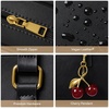 image:imageBOSTANTEN Shoulder Bag for Women Vegan Leather Purse with Cherry Charm Medium Handbag with Zipper for Daily UseBlack