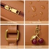 image:imageBOSTANTEN Shoulder Bag for Women Vegan Leather Purse with Cherry Charm Medium Handbag with Zipper for Daily UseBrown