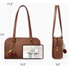 image:imageBOSTANTEN Shoulder Bag for Women Vegan Leather Purse with Cherry Charm Medium Handbag with Zipper for Daily UseCoffee