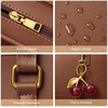 image:imageBOSTANTEN Shoulder Bag for Women Vegan Leather Purse with Cherry Charm Medium Handbag with Zipper for Daily UseCoffee