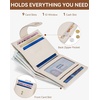 image:imageBOSTANTEN Slim Wallet for Women Small RFID Blocking Credit Card Holder Leather Bifold Wallets with Zipper Coin Pocket BeigeBeige