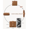 image:imageBOSTANTEN Slim Wallet for Women Small RFID Blocking Credit Card Holder Leather Bifold Wallets with Zipper Coin Pocket BeigeBrown