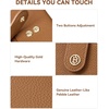 image:imageBOSTANTEN Slim Wallet for Women Small RFID Blocking Credit Card Holder Leather Bifold Wallets with Zipper Coin Pocket BeigeBrown