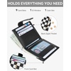 image:imageBOSTANTEN Slim Wallet for Women Small RFID Blocking Credit Card Holder Leather Bifold Wallets with Zipper Coin Pocket BeigeCheckeredBlack and White