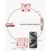 image:imageBOSTANTEN Slim Wallet for Women Small RFID Blocking Credit Card Holder Leather Bifold Wallets with Zipper Coin Pocket BeigeCherry Print