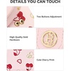 image:imageBOSTANTEN Slim Wallet for Women Small RFID Blocking Credit Card Holder Leather Bifold Wallets with Zipper Coin Pocket BeigeCherry Print