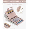 image:imageBOSTANTEN Slim Wallet for Women Small RFID Blocking Credit Card Holder Leather Bifold Wallets with Zipper Coin Pocket BeigePink