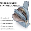 image:imageBOSTANTEN Sling Bag Crossbody Bags for Women Trendy Crossbody Purse Leather Chest BagAdenim Blue