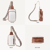 image:imageBOSTANTEN Sling Bag Quilted Crossbody Bags for Women Cross Body Purse Leather Fanny Pack with Adjustable Guitar StrapAbeige