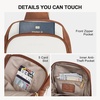 image:imageBOSTANTEN Sling Bag Quilted Crossbody Bags for Women Cross Body Purse Leather Fanny Pack with Adjustable Guitar StrapAbeige