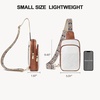 image:imageBOSTANTEN Sling Bag Quilted Crossbody Bags for Women Cross Body Purse Leather Fanny Pack with Adjustable Guitar StrapAbeige