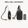 image:imageBOSTANTEN Sling Bag Quilted Crossbody Bags for Women Cross Body Purse Leather Fanny Pack with Adjustable Guitar StrapAblack