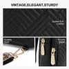 image:imageBOSTANTEN Sling Bag Quilted Crossbody Bags for Women Cross Body Purse Leather Fanny Pack with Adjustable Guitar StrapAblack