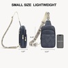image:imageBOSTANTEN Sling Bag Quilted Crossbody Bags for Women Cross Body Purse Leather Fanny Pack with Adjustable Guitar StrapAblue