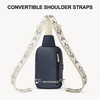 image:imageBOSTANTEN Sling Bag Quilted Crossbody Bags for Women Cross Body Purse Leather Fanny Pack with Adjustable Guitar StrapAblue