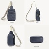 image:imageBOSTANTEN Sling Bag Quilted Crossbody Bags for Women Cross Body Purse Leather Fanny Pack with Adjustable Guitar StrapAblue