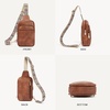 image:imageBOSTANTEN Sling Bag Quilted Crossbody Bags for Women Cross Body Purse Leather Fanny Pack with Adjustable Guitar StrapAbrown