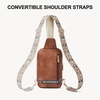 image:imageBOSTANTEN Sling Bag Quilted Crossbody Bags for Women Cross Body Purse Leather Fanny Pack with Adjustable Guitar StrapAbrown