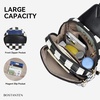 image:imageBOSTANTEN Sling Bag Quilted Crossbody Bags for Women Cross Body Purse Leather Fanny Pack with Adjustable Guitar StrapAcheckered Black