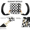 image:imageBOSTANTEN Sling Bag Quilted Crossbody Bags for Women Cross Body Purse Leather Fanny Pack with Adjustable Guitar StrapAcheckered Black