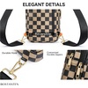 image:imageBOSTANTEN Sling Bag Quilted Crossbody Bags for Women Cross Body Purse Leather Fanny Pack with Adjustable Guitar StrapAcheckered Coffee