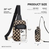 image:imageBOSTANTEN Sling Bag Quilted Crossbody Bags for Women Cross Body Purse Leather Fanny Pack with Adjustable Guitar StrapAcheckered Coffee
