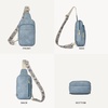 image:imageBOSTANTEN Sling Bag Quilted Crossbody Bags for Women Cross Body Purse Leather Fanny Pack with Adjustable Guitar StrapAlight Blue