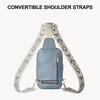 image:imageBOSTANTEN Sling Bag Quilted Crossbody Bags for Women Cross Body Purse Leather Fanny Pack with Adjustable Guitar StrapAlight Blue