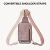 image:imageBOSTANTEN Sling Bag Quilted Crossbody Bags for Women Cross Body Purse Leather Fanny Pack with Adjustable Guitar StrapApurple