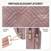 image:imageBOSTANTEN Sling Bag Quilted Crossbody Bags for Women Cross Body Purse Leather Fanny Pack with Adjustable Guitar StrapApurple