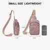 image:imageBOSTANTEN Sling Bag Quilted Crossbody Bags for Women Cross Body Purse Leather Fanny Pack with Adjustable Guitar StrapApurple