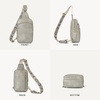 image:imageBOSTANTEN Sling Bag Quilted Crossbody Bags for Women Cross Body Purse Leather Fanny Pack with Adjustable Guitar StrapAtwilight Grey