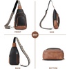image:imageBOSTANTEN Sling Bag for Women Leather Crossbody Bag Vintage Cross Body Purse for Travel with Guitar Strap Bohemian StyleBlackbrown