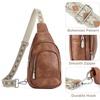 image:imageBOSTANTEN Sling Bag for Women Leather Crossbody Bag Vintage Cross Body Purse for Travel with Guitar Strap Bohemian StyleBrown
