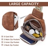 image:imageBOSTANTEN Sling Bag for Women Leather Crossbody Bag Vintage Cross Body Purse for Travel with Guitar Strap Bohemian StyleBrown