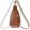 image:imageBOSTANTEN Sling Bag for Women Leather Crossbody Bag Vintage Cross Body Purse for Travel with Guitar Strap Bohemian StyleBrown