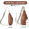 image:imageBOSTANTEN Sling Bag for Women Leather Crossbody Bag Vintage Cross Body Purse for Travel with Guitar Strap Bohemian StyleBrown