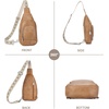 image:imageBOSTANTEN Sling Bag for Women Leather Crossbody Bag Vintage Cross Body Purse for Travel with Guitar Strap Bohemian StyleCamel Brown