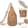 image:imageBOSTANTEN Sling Bag for Women Leather Crossbody Bag Vintage Cross Body Purse for Travel with Guitar Strap Bohemian StyleCamel Brown