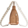 image:imageBOSTANTEN Sling Bag for Women Leather Crossbody Bag Vintage Cross Body Purse for Travel with Guitar Strap Bohemian StyleCamel Brown