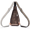 image:imageBOSTANTEN Sling Bag for Women Leather Crossbody Bag Vintage Cross Body Purse for Travel with Guitar Strap Bohemian StyleCoffee