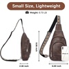 image:imageBOSTANTEN Sling Bag for Women Leather Crossbody Bag Vintage Cross Body Purse for Travel with Guitar Strap Bohemian StyleCoffee
