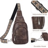 image:imageBOSTANTEN Sling Bag for Women Leather Crossbody Bag Vintage Cross Body Purse for Travel with Guitar Strap Bohemian StyleCoffee